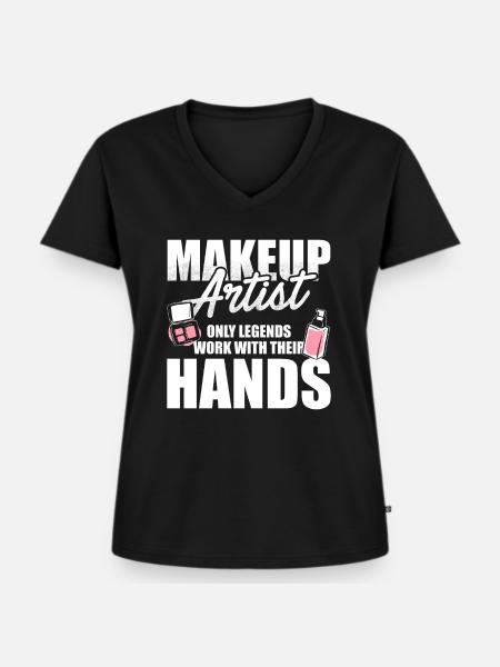 Makeup Artist - Frauen Premium Bio T-Shirt mit V-Ausschnitt - Schwarz