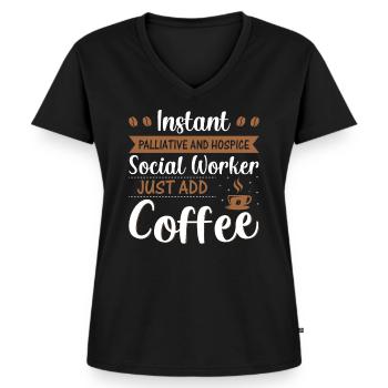 Instant Palliative And Hospice Worker - Frauen Premium Bio T-Shirt mit V-Ausschnitt - Schwarz - Vorne - AI Model Female 172 light (172cm)