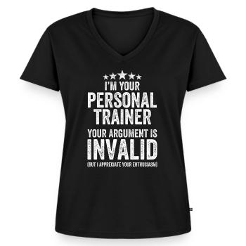 I'm Your Personal Trainer Funny - Women's Premium Organic V-neck T-shirt - black - Front - AI Model Female 172 light (172cm)