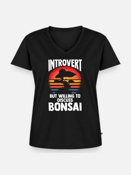 Bonsai Tree - Frauen Premium Bio T-Shirt mit V-Ausschnitt - Schwarz
