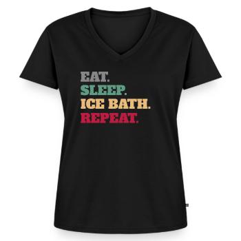 Ice bath - Women's Premium Organic V-neck T-shirt - black - Front - AI Model Female 172 light (172cm)