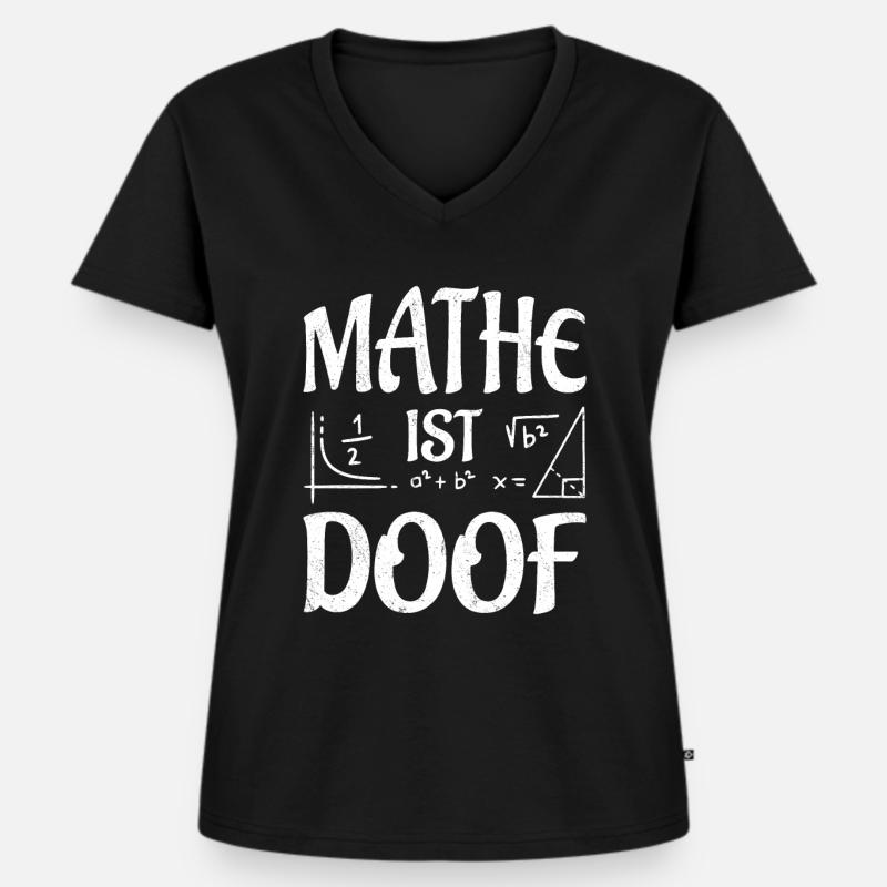 Math is stupid Math design - Women's Premium Organic V-neck T-shirt - black