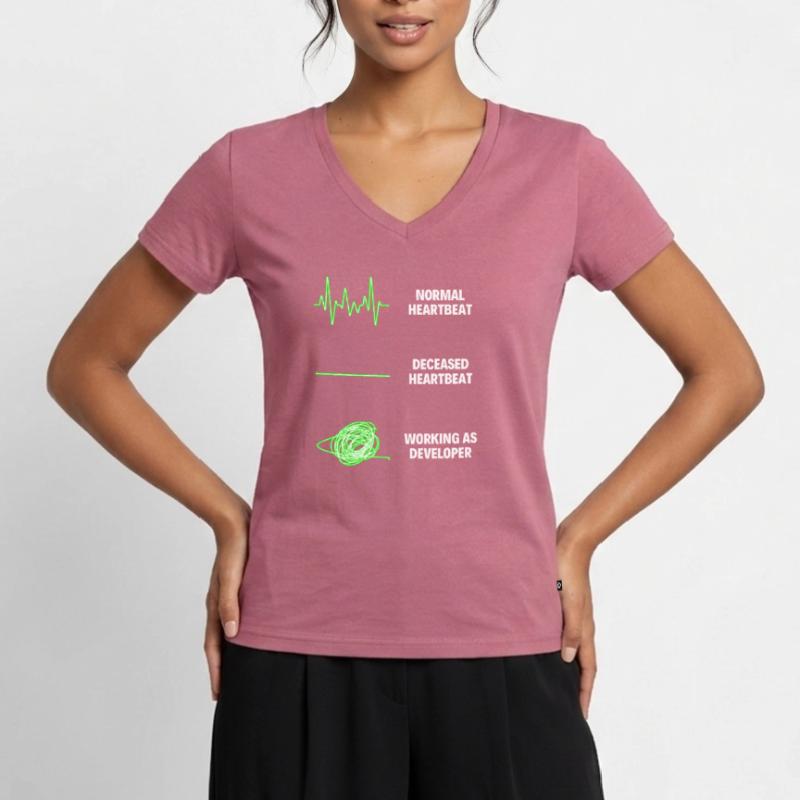 Developer Software Developer Programming Jobs Frauen Premium Bio T-Shirt mit V-Ausschnitt
