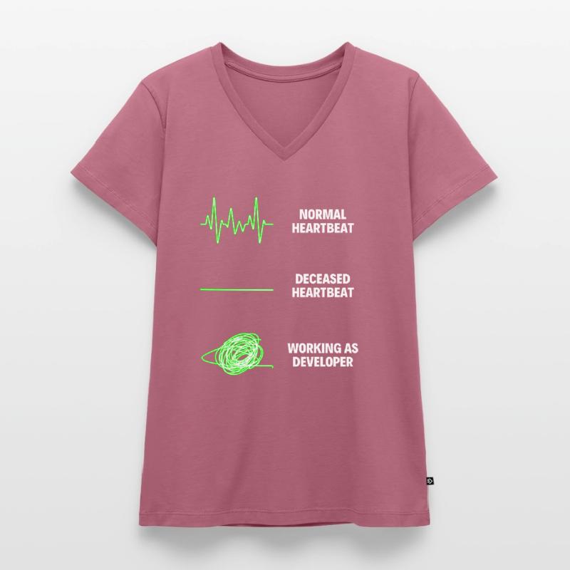 Developer Software Developer Programming Jobs Frauen Premium Bio T-Shirt mit V-Ausschnitt