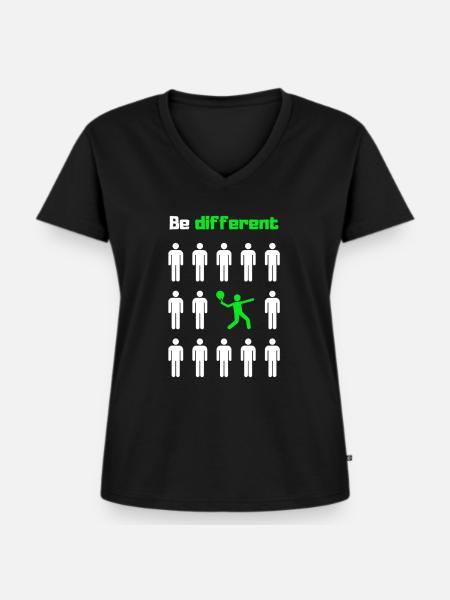 Sei anders, paddele - Frauen Premium Bio T-Shirt mit V-Ausschnitt - Schwarz