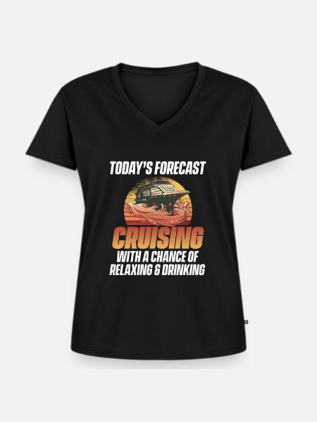 Cruising Vacation - Cruise Ship - Frauen Premium Bio T-Shirt mit V-Ausschnitt - Schwarz