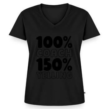 Fußballtrainer - Frauen Premium Bio T-Shirt mit V-Ausschnitt - Schwarz - Vorne - AI Model Female 172 light (172cm)