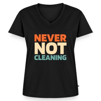 Gardien - T-shirt encolure en V Premium bio Femme - noir - Devant - AI Model Female 172 light (172cm)