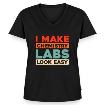 Chemical laboratory assistant - Women's Premium Organic V-neck T-shirt - black - Front - AI Model Female 172 light (172cm)
