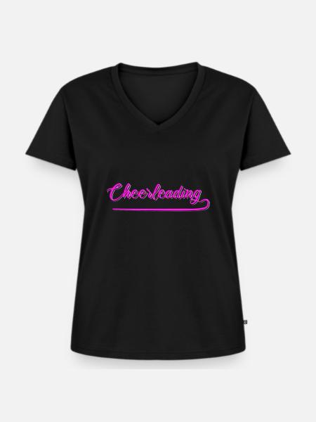Cheerleading - Frauen Premium Bio T-Shirt mit V-Ausschnitt - Schwarz