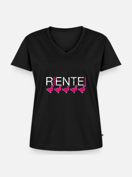 Rente - Frauen Premium Bio T-Shirt mit V-Ausschnitt - Schwarz