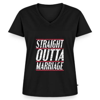 Scheidung Trennung Spruch - Frauen Premium Bio T-Shirt mit V-Ausschnitt - Schwarz - Vorne - AI Model Female 172 light (172cm)