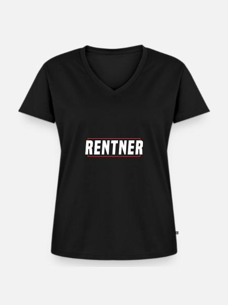 Rentner - Frauen Premium Bio T-Shirt mit V-Ausschnitt - Schwarz
