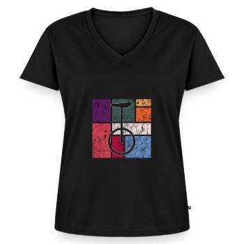 Einrad - Frauen Premium Bio T-Shirt mit V-Ausschnitt - Schwarz - Vorne - AI Model Female 172 light (172cm)