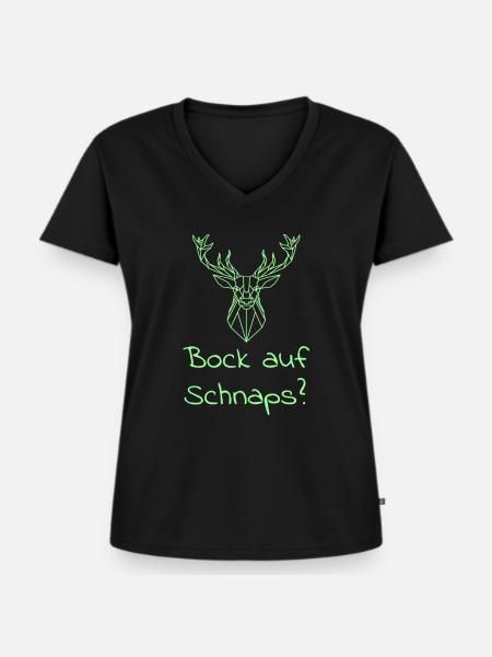 Schnaps trinken Spruch - Frauen Premium Bio T-Shirt mit V-Ausschnitt - Schwarz