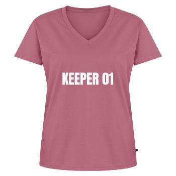 Gardien - T-shirt encolure en V Premium bio Femme - mauve - Devant - AI Model Female 172 dark (172cm)