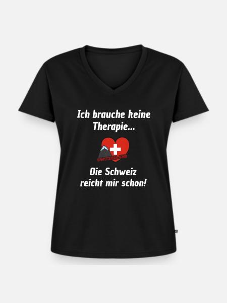 Schweiz - Frauen Premium Bio T-Shirt mit V-Ausschnitt - Schwarz