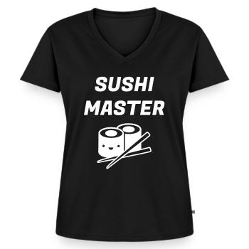 Sushi - Frauen Premium Bio T-Shirt mit V-Ausschnitt - Schwarz - Vorne - AI Model Female 172 light (172cm)