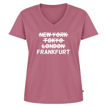 Frankfurt - Women's Premium Organic V-neck T-shirt - mauve - Front - AI Model Female 172 dark (172cm)