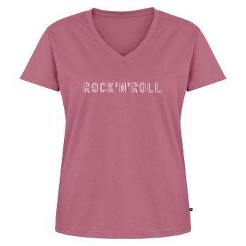 Rock n Roll - Maglietta ecologica premium da donna con scollo a V - malva - Fronte - AI Model Female 172 dark (172cm)