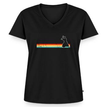 Aïkido Rétro - T-shirt encolure en V Premium bio Femme - noir - Devant - AI Model Female 172 light (172cm)