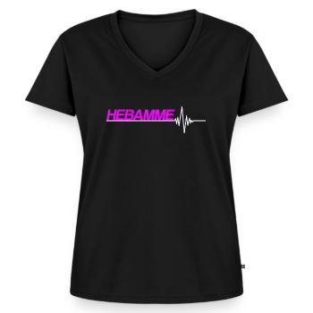 Hebamme - Frauen Premium Bio T-Shirt mit V-Ausschnitt - Schwarz - Vorne - AI Model Female 172 light (172cm)