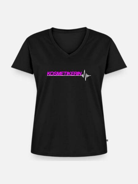 Kosmetikerin - Frauen Premium Bio T-Shirt mit V-Ausschnitt - Schwarz