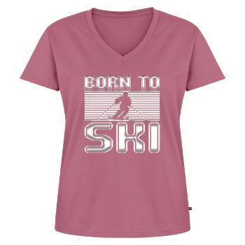 Ski - T-shirt encolure en V Premium bio Femme - mauve - Devant - AI Model Female 172 dark (172cm)