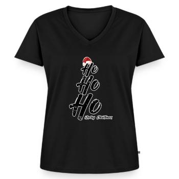 Weihnachten - Frauen Premium Bio T-Shirt mit V-Ausschnitt - Schwarz - Vorne - AI Model Female 172 light (172cm)