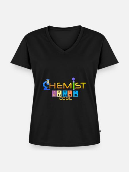 Chemiker - Frauen Premium Bio T-Shirt mit V-Ausschnitt - Schwarz