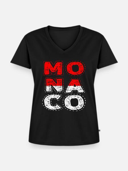 monaco - Frauen Premium Bio T-Shirt mit V-Ausschnitt - Schwarz
