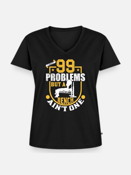 Bankdrücken - Frauen Premium Bio T-Shirt mit V-Ausschnitt - Schwarz