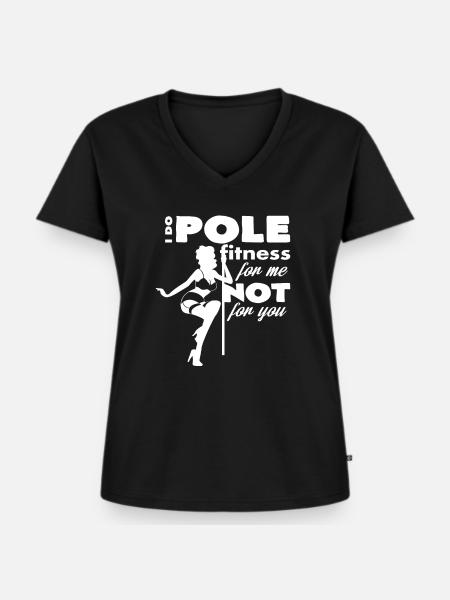 Poledance - Frauen Premium Bio T-Shirt mit V-Ausschnitt - Schwarz