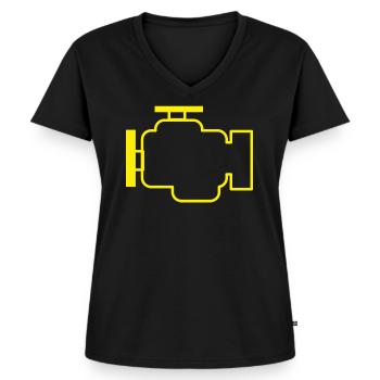 Control lamp fault in the engine exhaust system car - Women's Premium Organic V-neck T-shirt - black - Front - AI Model Female 172 light (172cm)