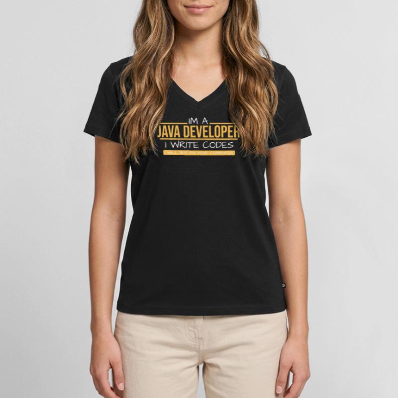 Java Developer Frauen Premium Bio T-Shirt mit V-Ausschnitt