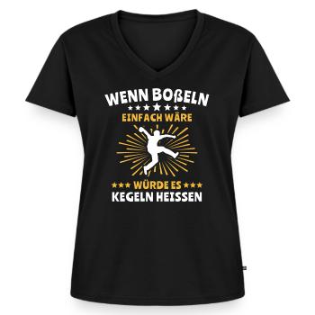 Bosseln Bosselsport Boßeln Bosselkugel - Frauen Premium Bio T-Shirt mit V-Ausschnitt - Schwarz - Vorne - AI Model Female 172 light (172cm)