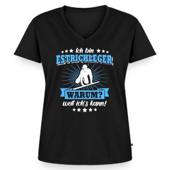 Estrichleger Beruf Estrich Legen - Frauen Premium Bio T-Shirt mit V-Ausschnitt - Schwarz - Vorne - AI Model Female 172 light (172cm)