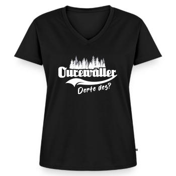 Odenwald Dialekt Odenwälder Sprüche Odenwaelder - Frauen Premium Bio T-Shirt mit V-Ausschnitt - Schwarz - Vorne - AI Model Female 172 light (172cm)