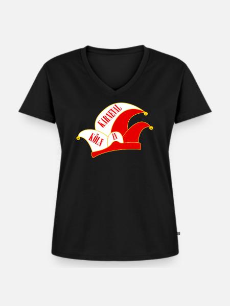 Karneval in Köln - Frauen Premium Bio T-Shirt mit V-Ausschnitt - Schwarz