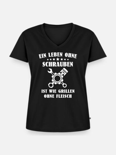 Schrauber Mechaniker Autoschlosser - Frauen Premium Bio T-Shirt mit V-Ausschnitt - Schwarz
