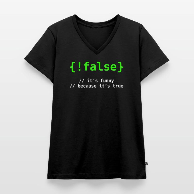 Admin Administrator Coding Codieren Programmieren Frauen Premium Bio T-Shirt mit V-Ausschnitt