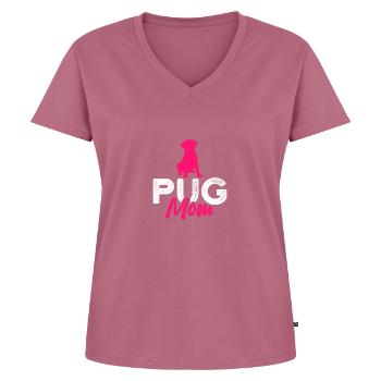 Pug mom - Frauen Premium Bio T-Shirt mit V-Ausschnitt - Mauve - Vorne - AI Model Female 172 dark (172cm)