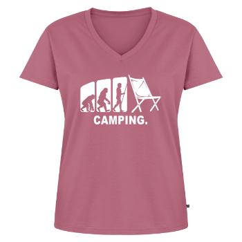 Camping Campingplatz Campen - Women's Premium Organic V-neck T-shirt - mauve - Front - AI Model Female 172 dark (172cm)
