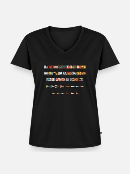 ABECEDARY - Frauen Premium Bio T-Shirt mit V-Ausschnitt - Schwarz