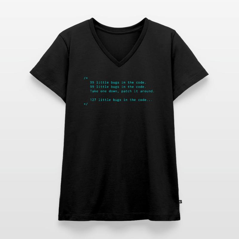 Bugs code Programming Informatic Geschenk Spruch Frauen Premium Bio T-Shirt mit V-Ausschnitt
