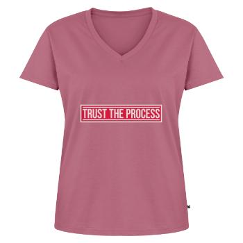 trust the process Zitat - Frauen Premium Bio T-Shirt mit V-Ausschnitt - Mauve - Vorne - AI Model Female 172 dark (172cm)