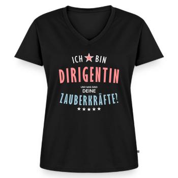 Dirigentin Beruf - Geschenk - Frauen Premium Bio T-Shirt mit V-Ausschnitt - Schwarz - Vorne - AI Model Female 172 light (172cm)