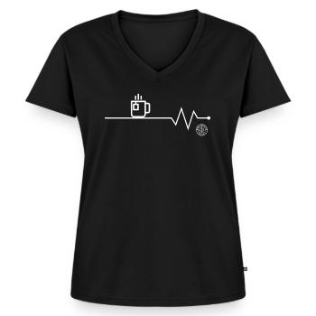tea - Frauen Premium Bio T-Shirt mit V-Ausschnitt - Schwarz - Vorne - AI Model Female 172 light (172cm)