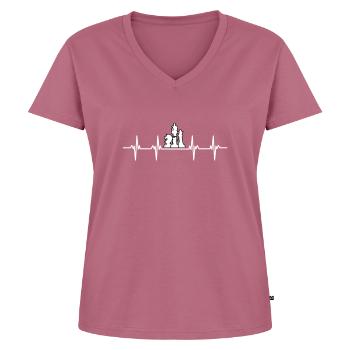 Schachspieler Schachspielerin König Dame Schach - Frauen Premium Bio T-Shirt mit V-Ausschnitt - Mauve - Vorne - AI Model Female 172 dark (172cm)