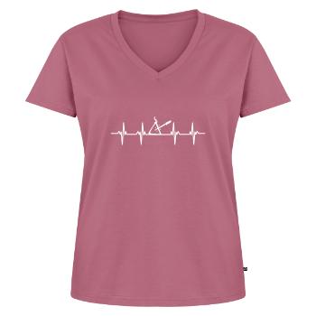 Triangelspieler Triangelspielerin Klang Triangel - Frauen Premium Bio T-Shirt mit V-Ausschnitt - Mauve - Vorne - AI Model Female 172 dark (172cm)